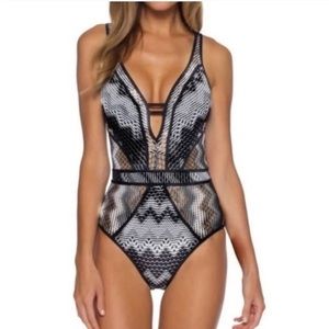 Becca Swim - White and Black One Piece